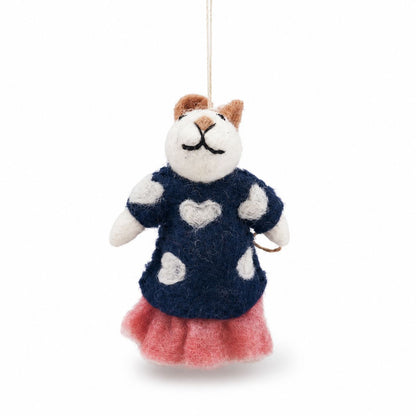Felt Rabbit & Sheep Charms, Set of 8, Hanging Decorations & Bag Charms