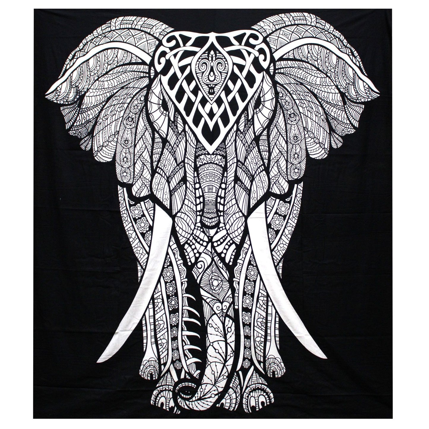 B&W Elephant Wall Hanging / Bedspread – Cotton