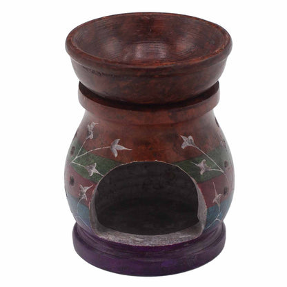 Soapstone Oil Burner 10cm - Hamsa - Five Colours – lifestyle shot