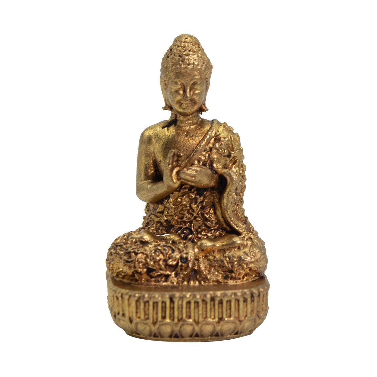 Seated Buddha Brass Miniature Figure, 4.8cm