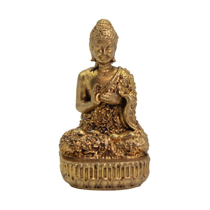 Seated Buddha Brass Miniature Figure, 4.8cm