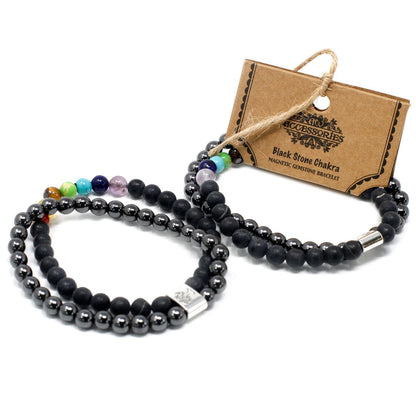 Magnetic Gemstone Bracelet - Black Stone Chakra – lifestyle shot