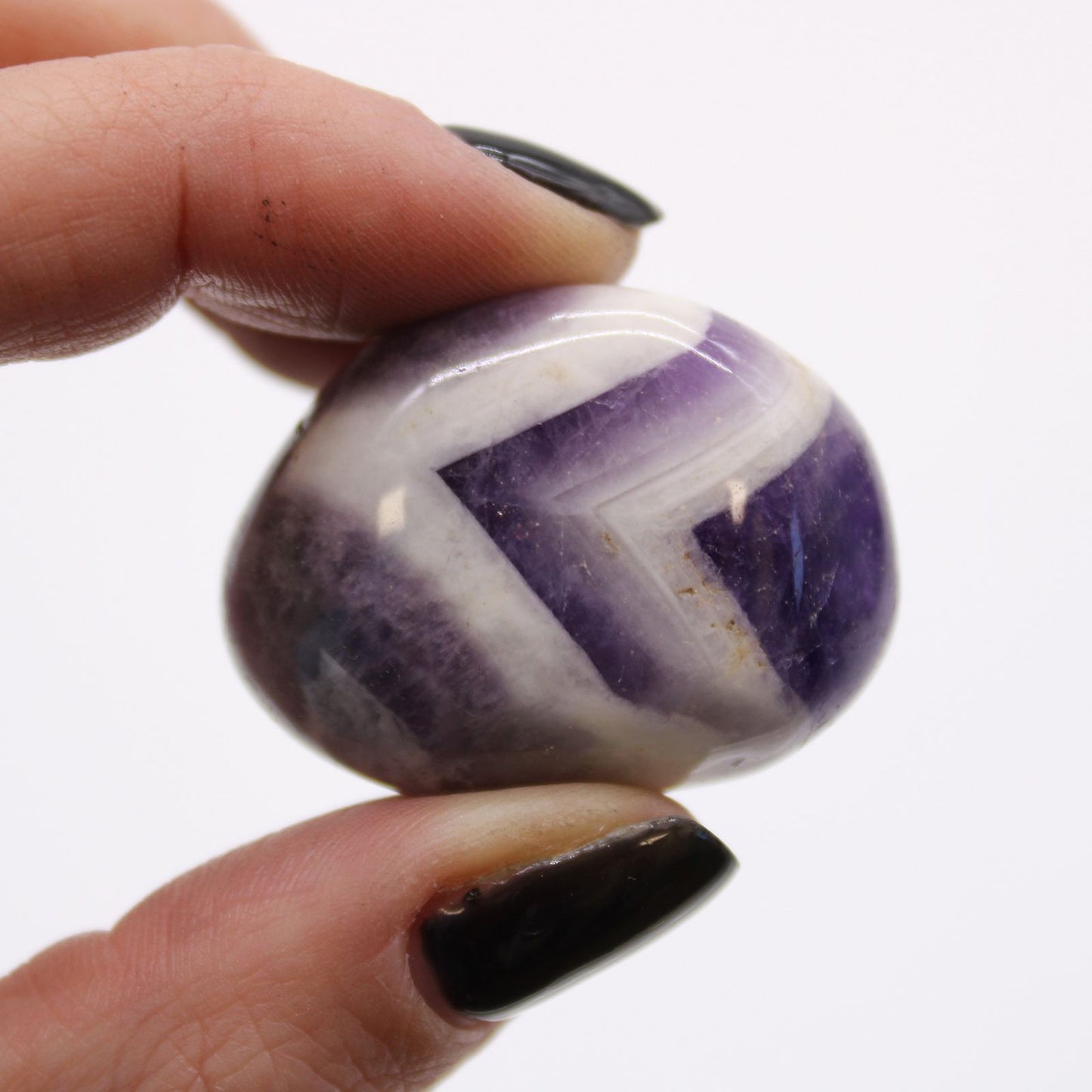 Medium African Tumble Stones - Amethyst - Chevron – lifestyle shot