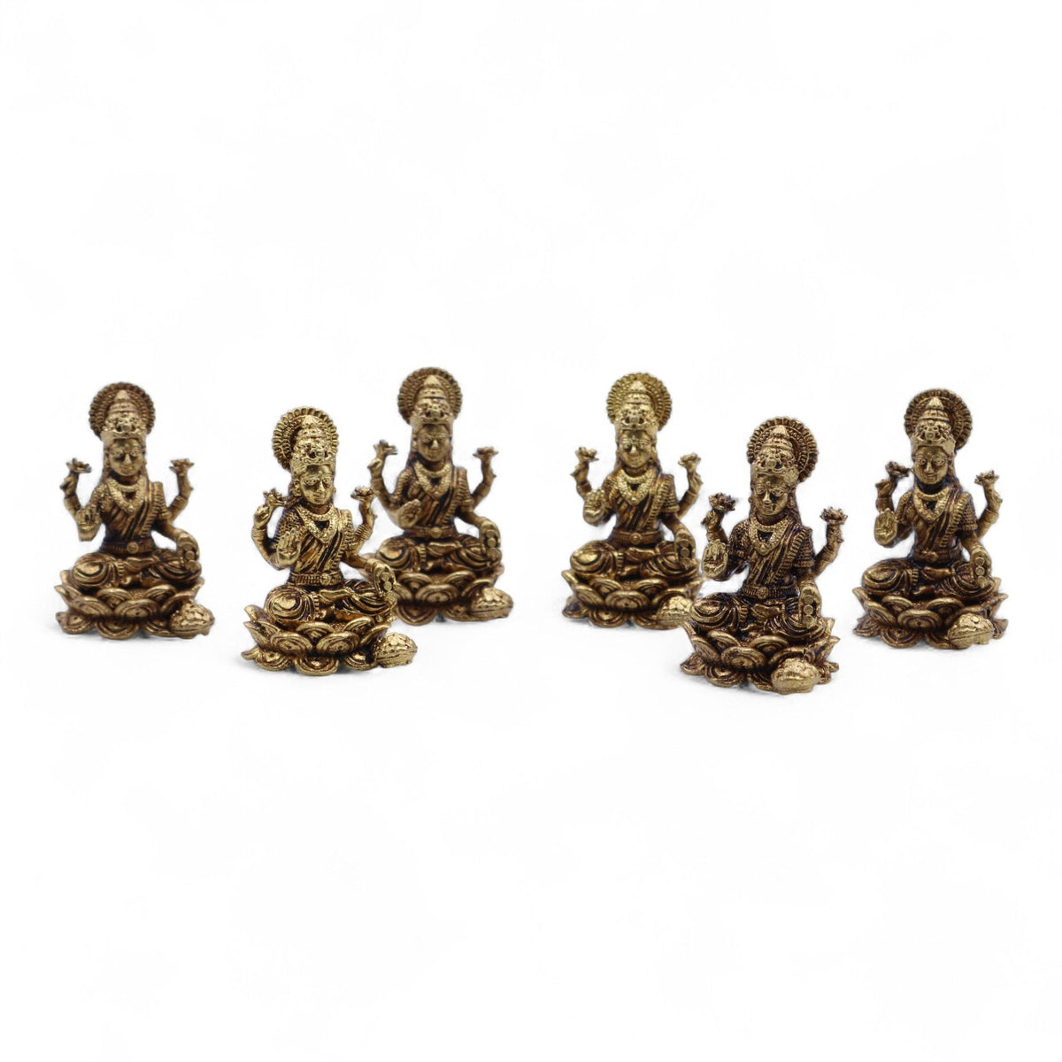 Lakshmi Brass Miniature Figure, Small, 4cm