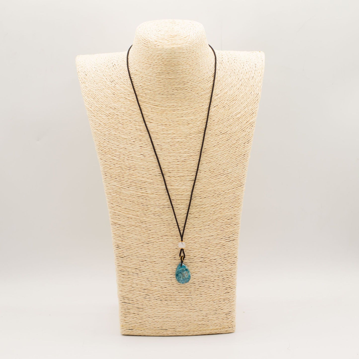 Cord Necklace Gemstone Pendant - Howlite Teardrop – lifestyle shot