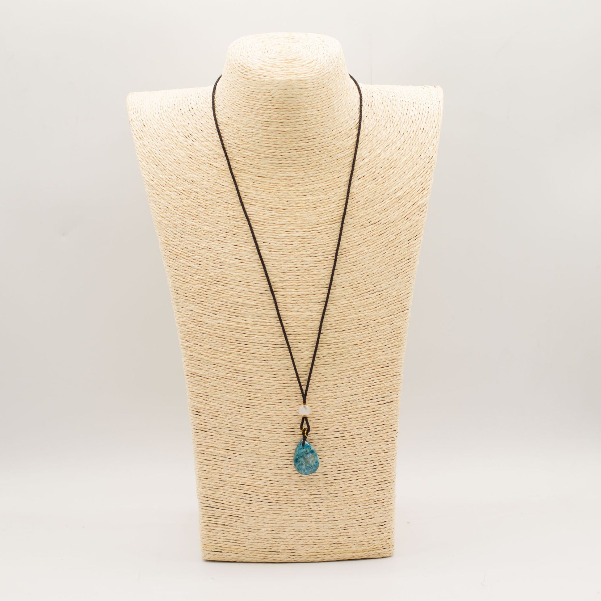 Cord Necklace Gemstone Pendant - Howlite Teardrop – lifestyle shot