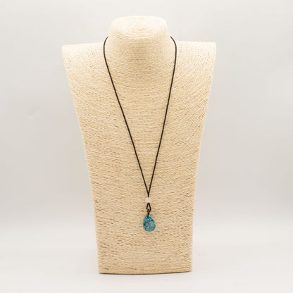 Cord Necklace Gemstone Pendant - Howlite Teardrop – lifestyle shot