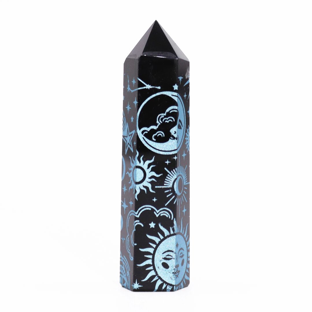 Black Obsidian Points - Mystic Story - Sky Blue – detail view