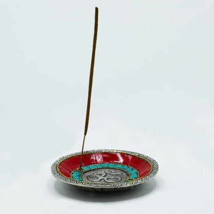 Om Ceramic Mosaic Incense Holder
