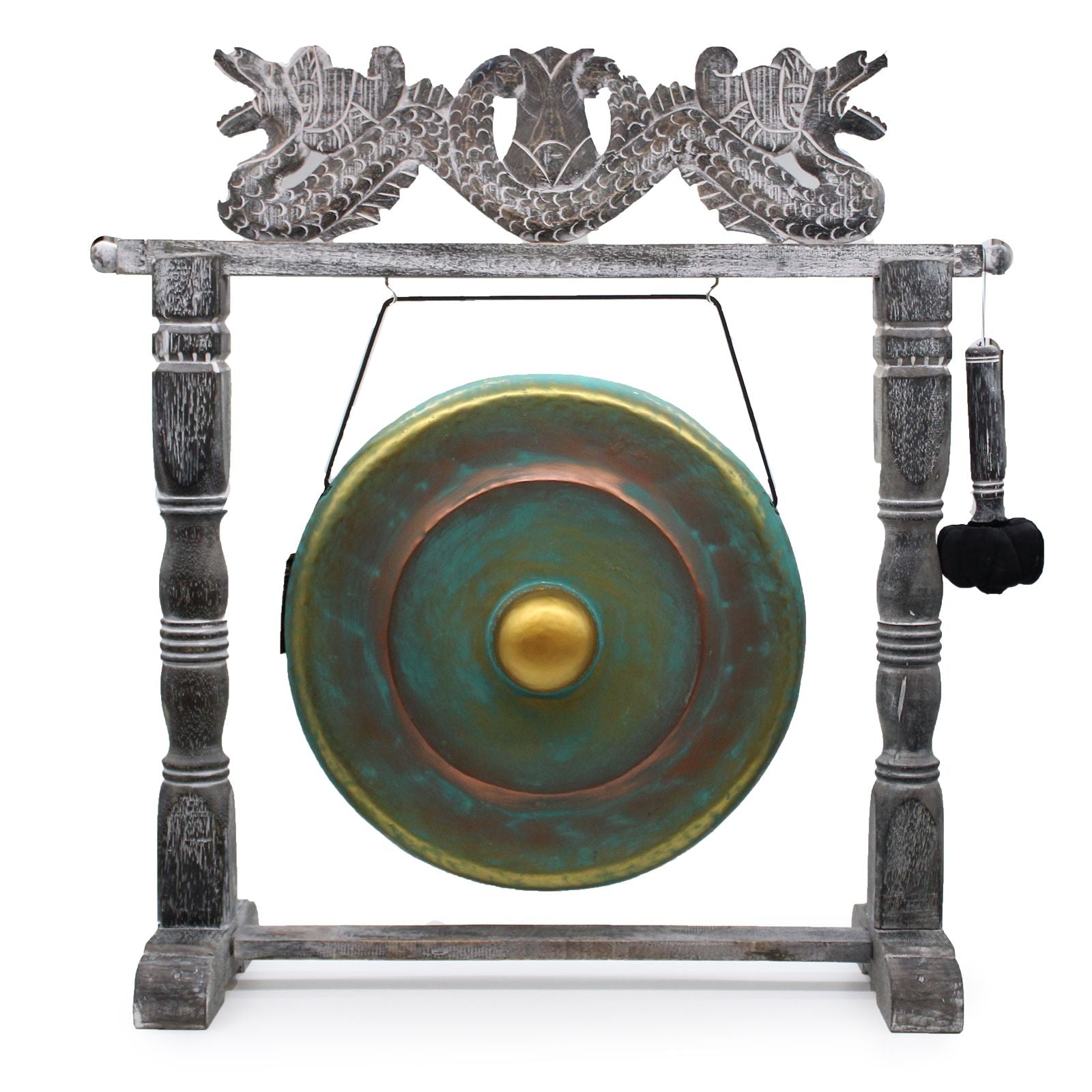 Medium Gong in Stand - 50cm - Greenwash | Auro & Co