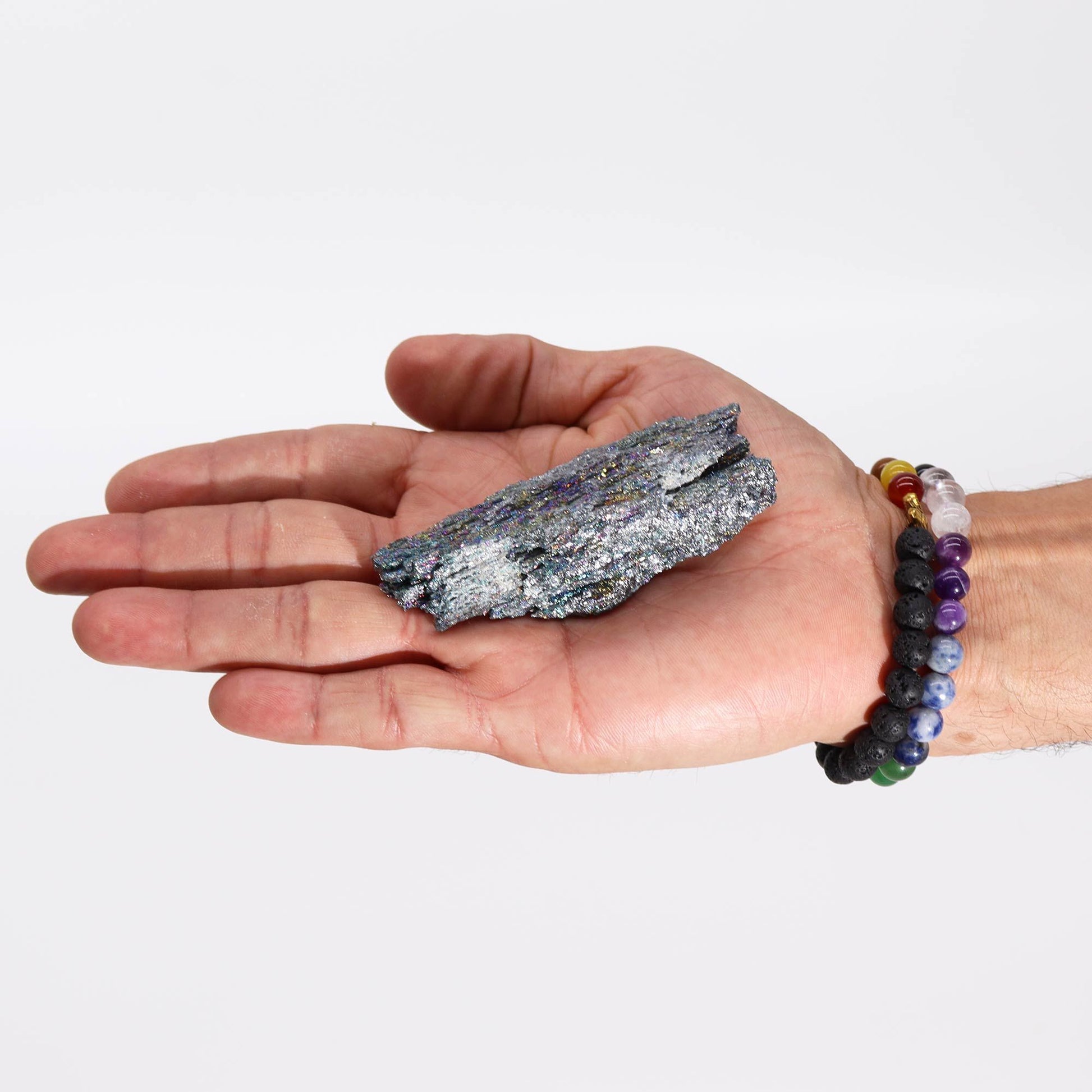 Enhanced Natural Titanium - Seven Colour Chakra Stone (approx 40-80gm 7-10cm) – packaging