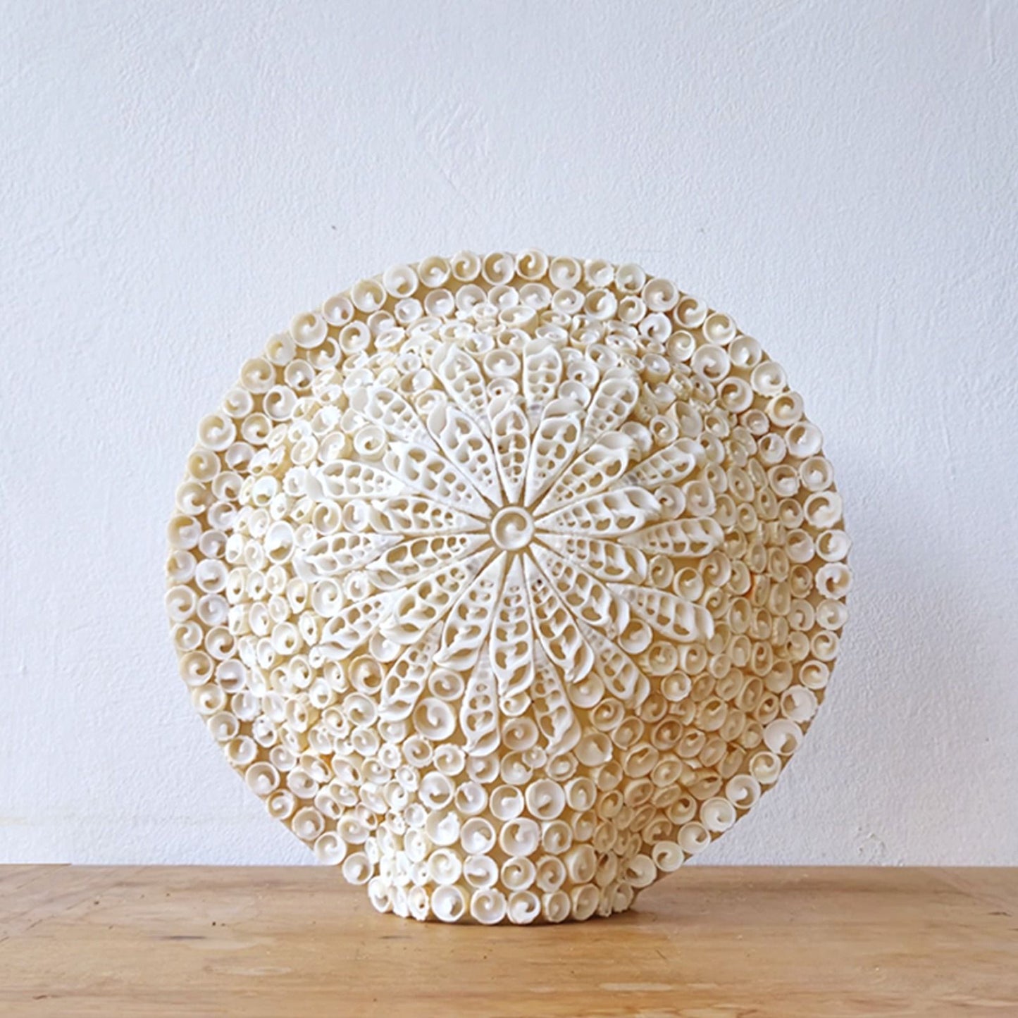 Coastal Glow Cut-Art Shell Lamp – Large Round (30cm) – detail view