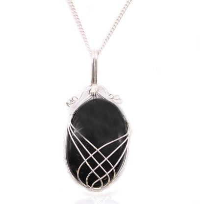 Swirl Wrapped Gemstone Necklace - Black Onyx | Auro & Co