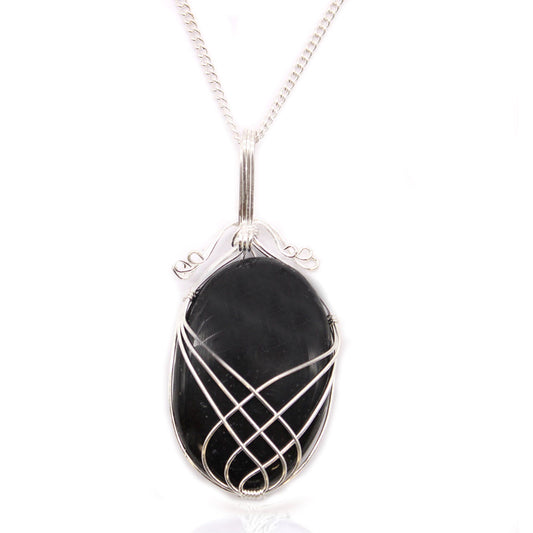 Swirl Wrapped Gemstone Necklace - Black Onyx | Auro & Co