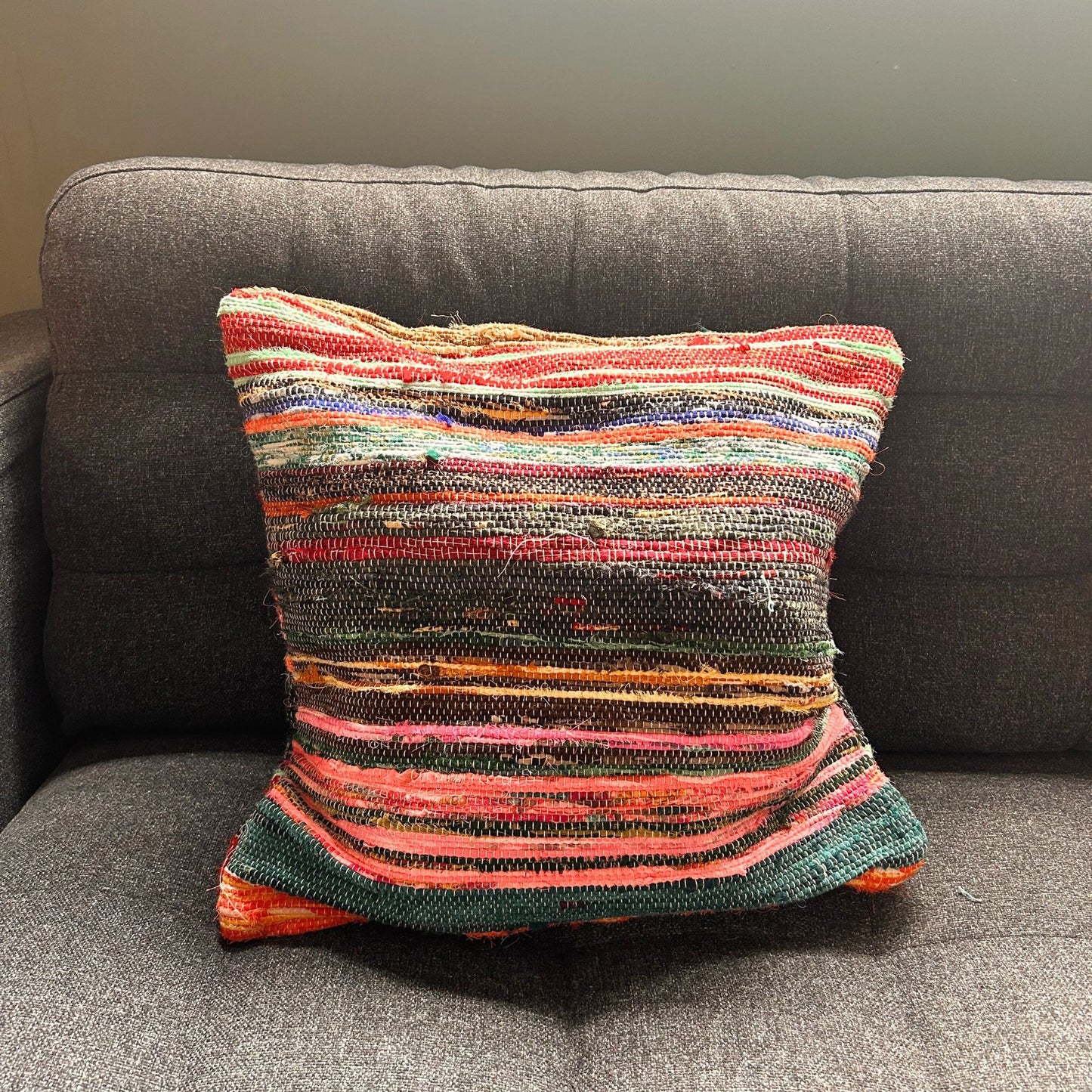 Rag Rug Cushion Covers - Multicoloured – detail view
