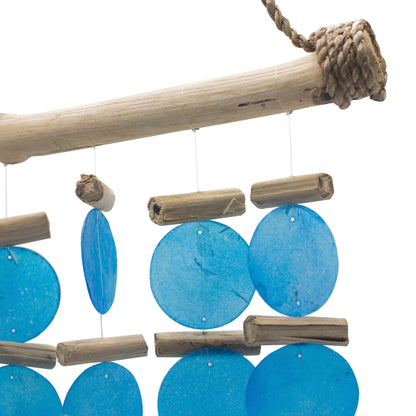 Blue Driftwood & Capiz Shell Wind Chime