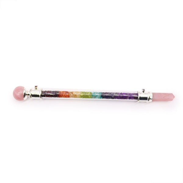7 Chakra Crystal Healing Wand - Rose Quartz | Auro & Co