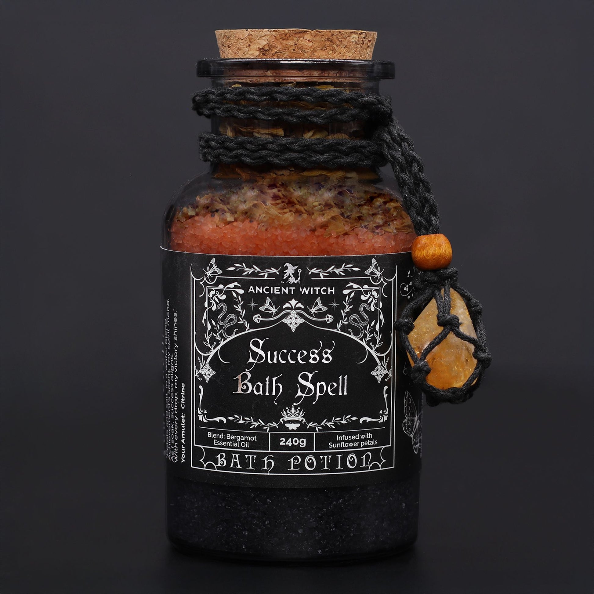 Ancient Witch Bath Spell Potion & Citrine Crystal Amulet - Success – product image 8