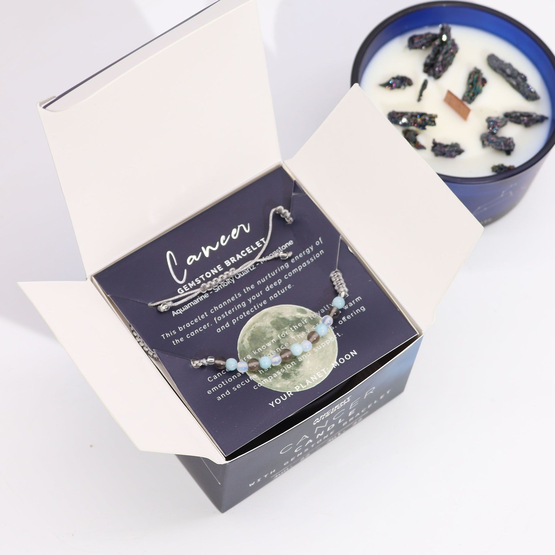 Cancer Zodiac Crystal Candle Set – lifestyle shot