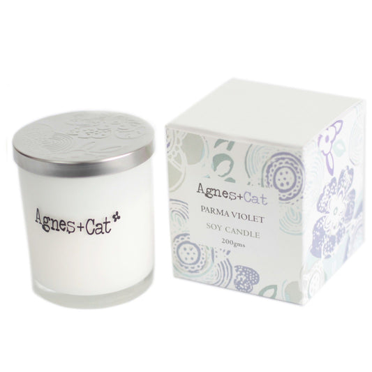 Agnes + Cat Votive Candle - Parma Violet – detail view