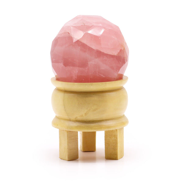 Gemstone Faceted Healing Ball & Stand - Rose Quartz | Auro & Co