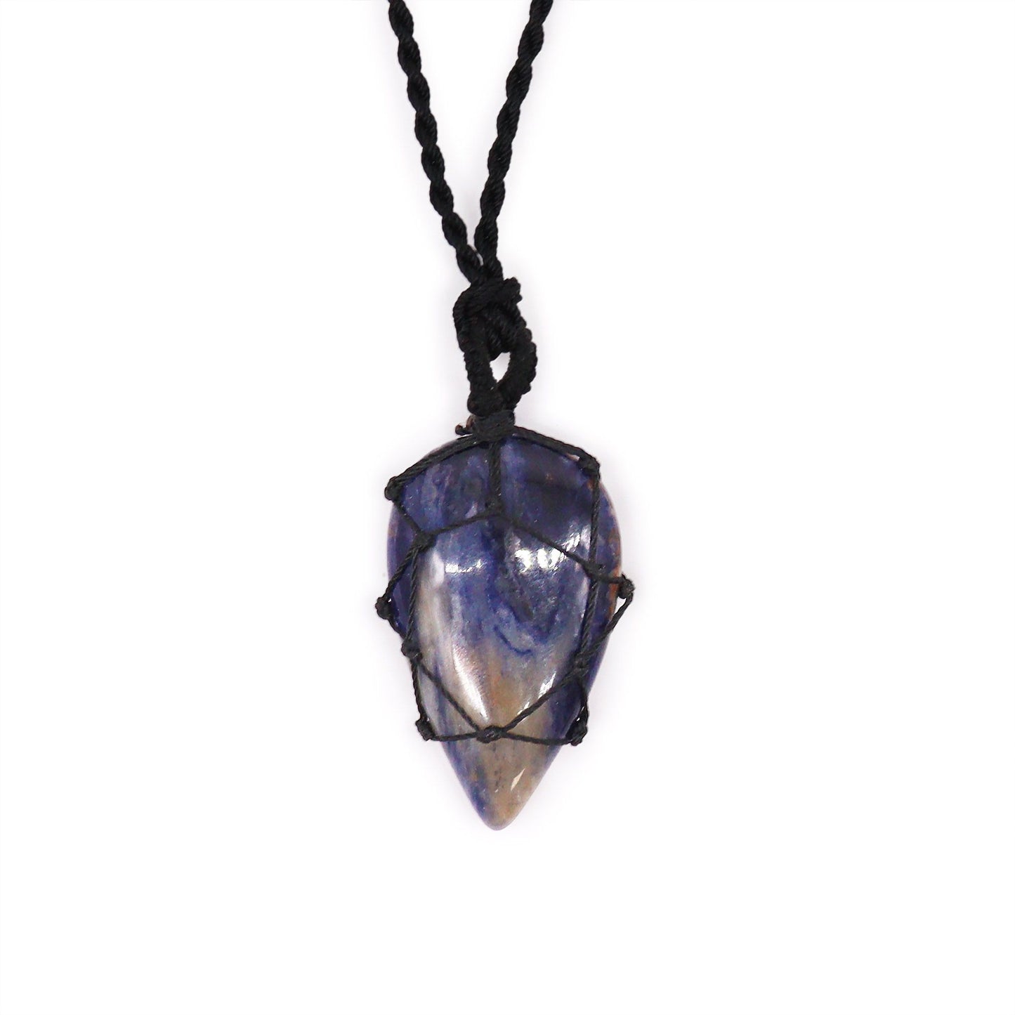 Laced Gemstone Teardrop Pendant - Sodalite | Auro & Co
