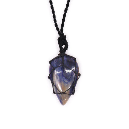 Laced Gemstone Teardrop Pendant - Sodalite | Auro & Co