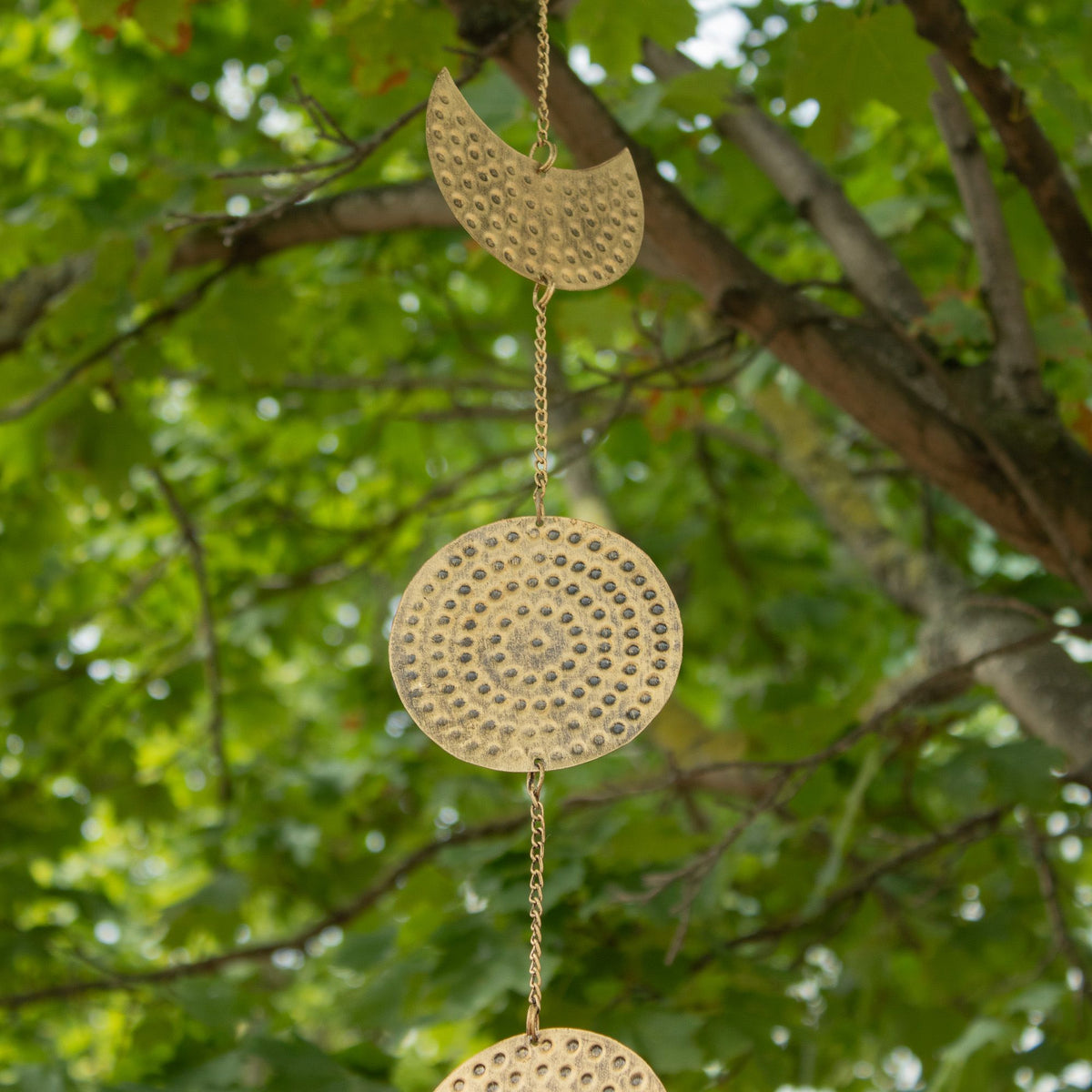 Moon Phases Brass Drop Chime with Bell, 1m
