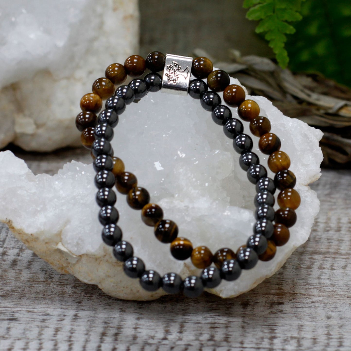 Magnetic Gemstone Bracelet - Tiger Eye – lifestyle shot