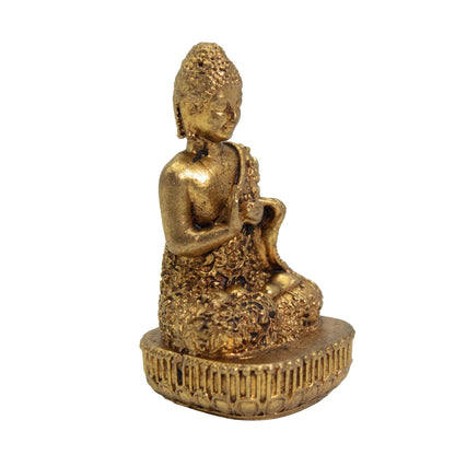 Seated Buddha Brass Miniature Figure, 4.8cm