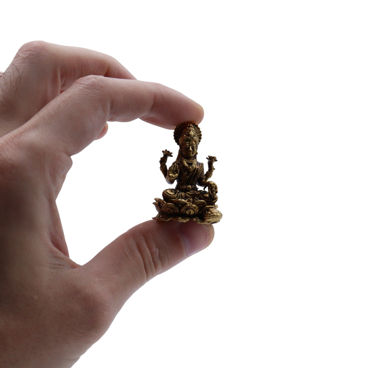 Lakshmi Brass Miniature Figure, Small, 4cm