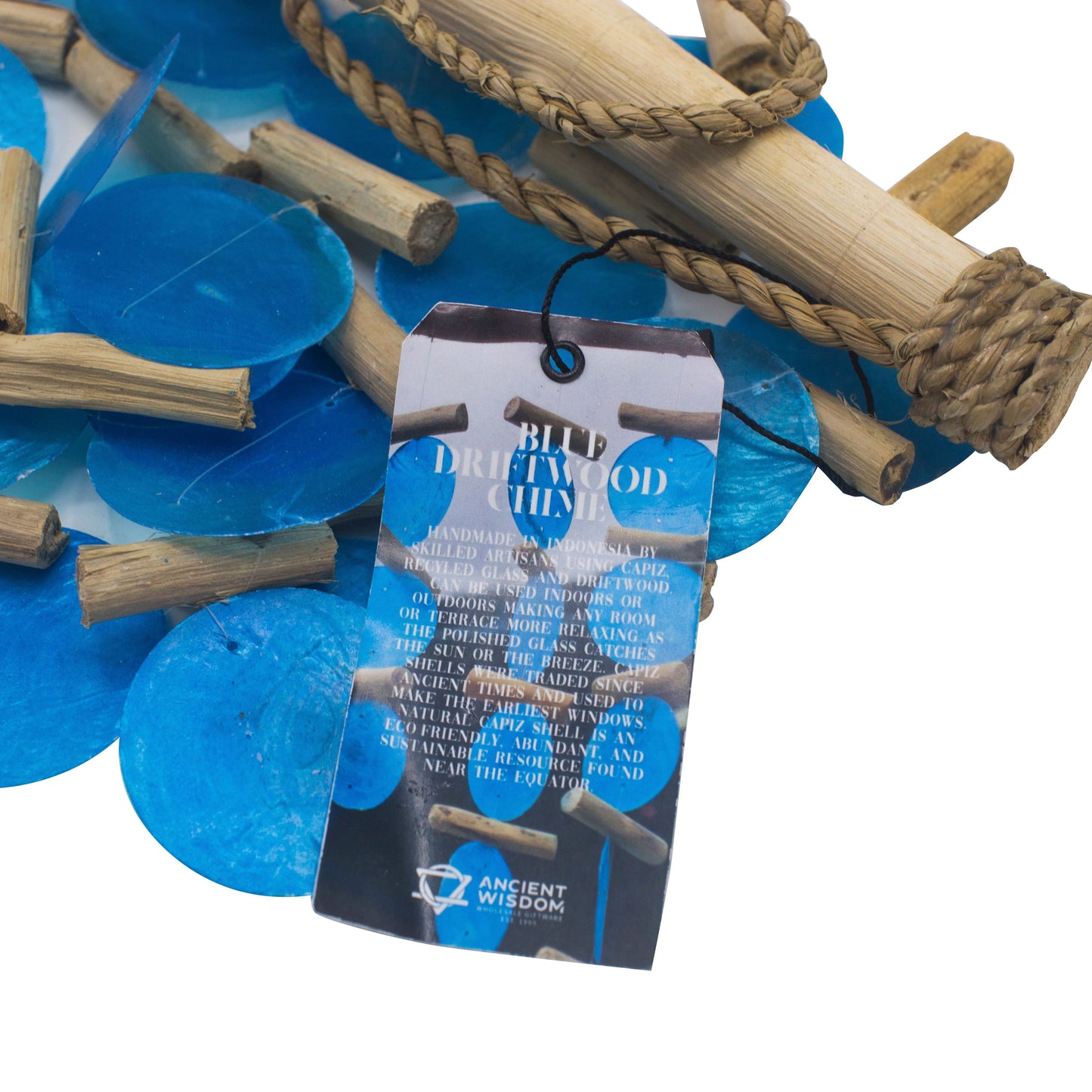 Blue Driftwood & Capiz Shell Wind Chime