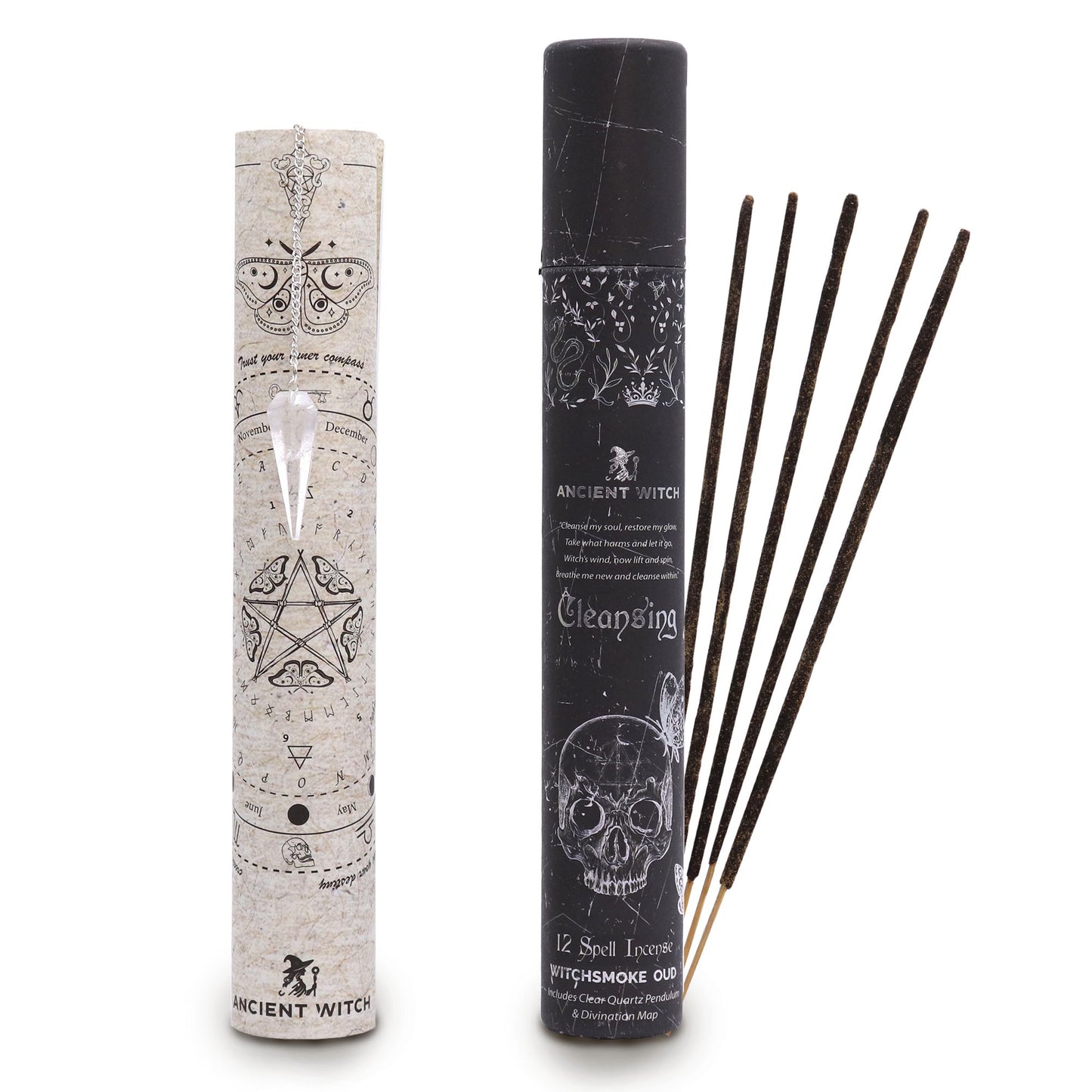 Ancient Witch Spell Incense – Cleansing (Rock Crystal Pendulum Set) – product image 7