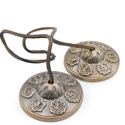 Premium Brass Tibetan Tingsha - Seven Chakra - approx 7cm (255gm) | Auro & Co