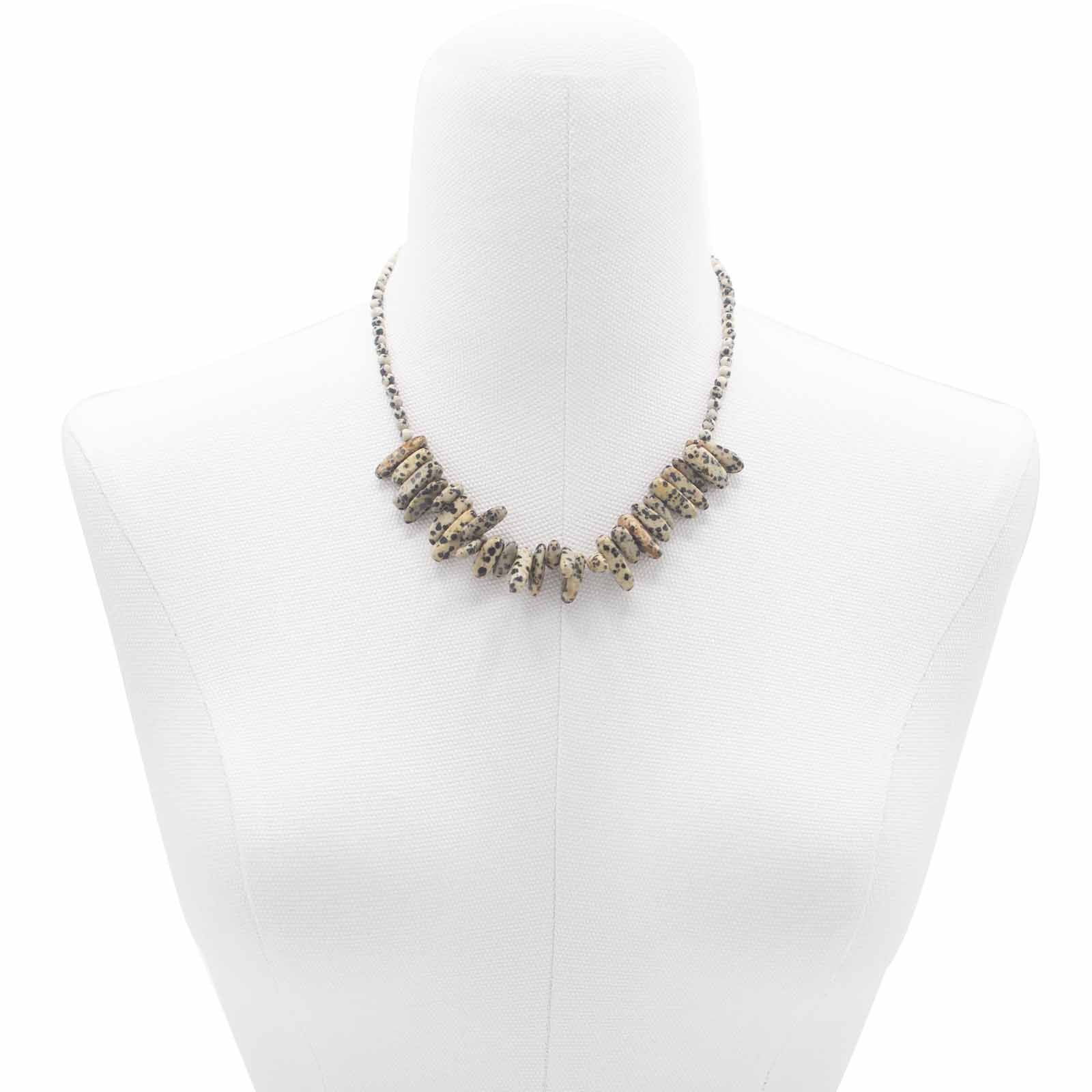 Longstone Gem Necklace - Dalmatian Stone – detail view