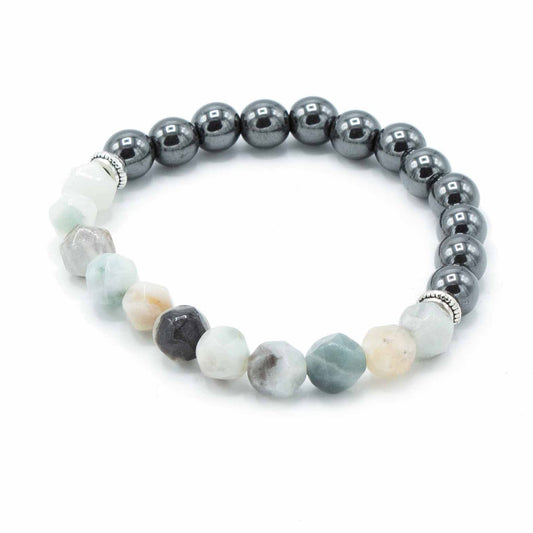 Faceted Gemstone Bracelet - Magnetic Mountain Jade – detail view