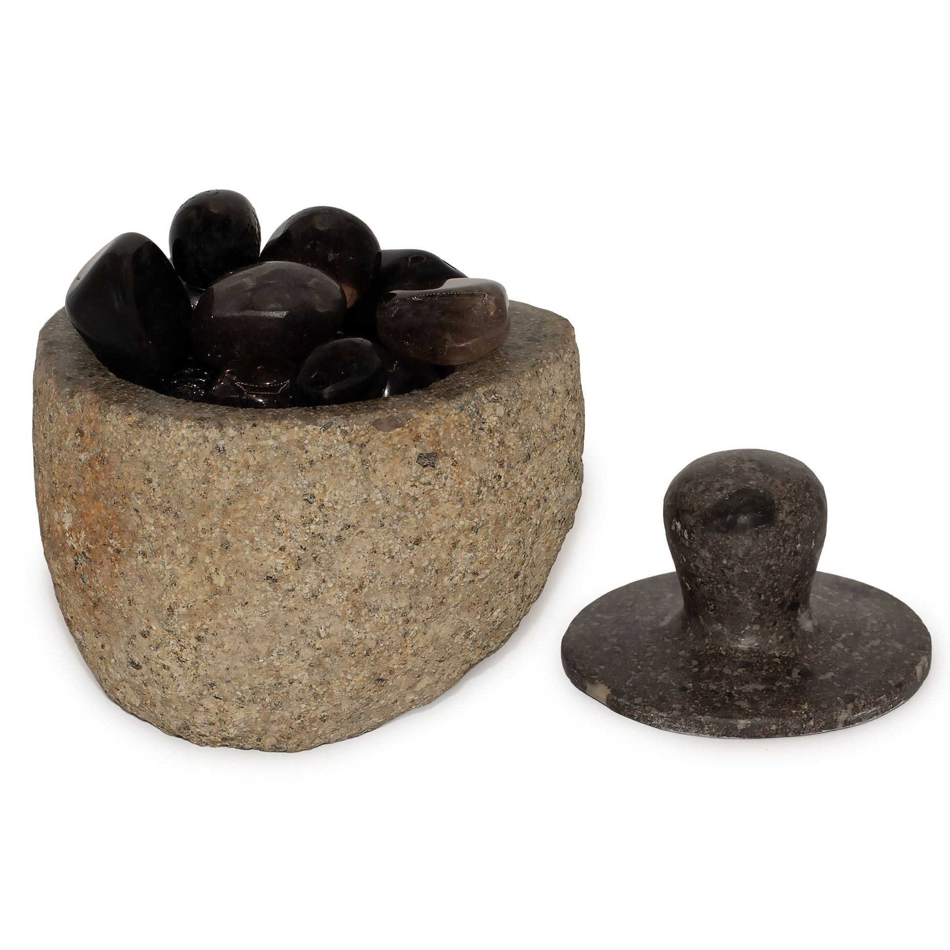 Natural Riverstone Grounding Pot -Medium (aprox 12x8cm) – detail view