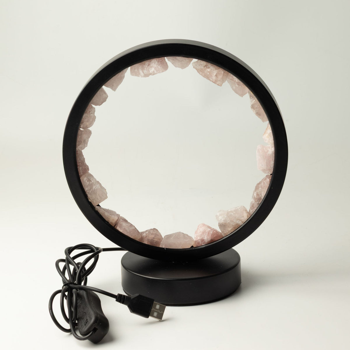 Zen Body Rose Quartz Gemstone Halo Lamp