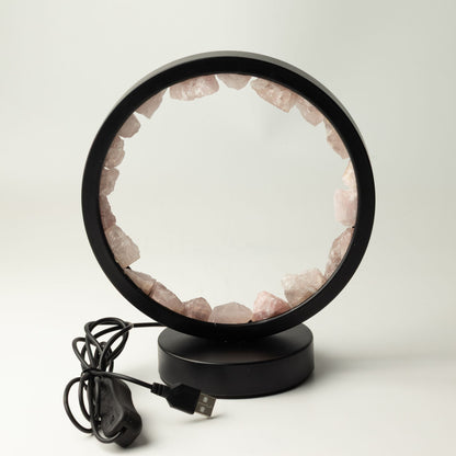 Zen Body Rose Quartz Gemstone Halo Lamp