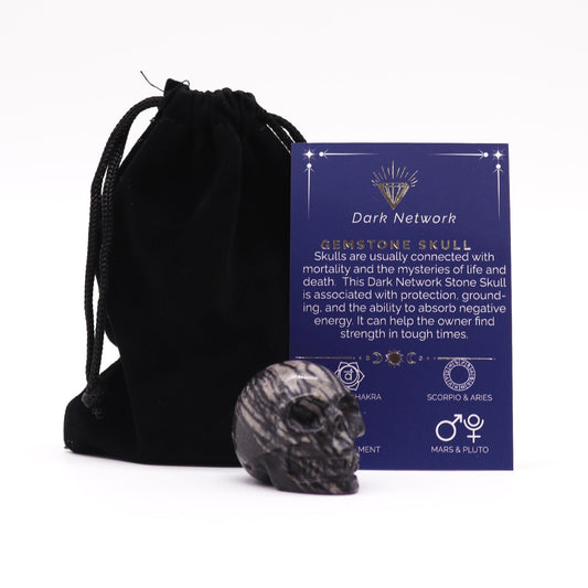 Gemstone Small Skull - Dark Network Stone | Auro & Co