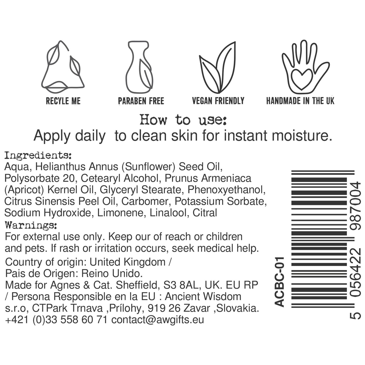 Agnes + Cat Hand & Body Cream - Clementine – detail view