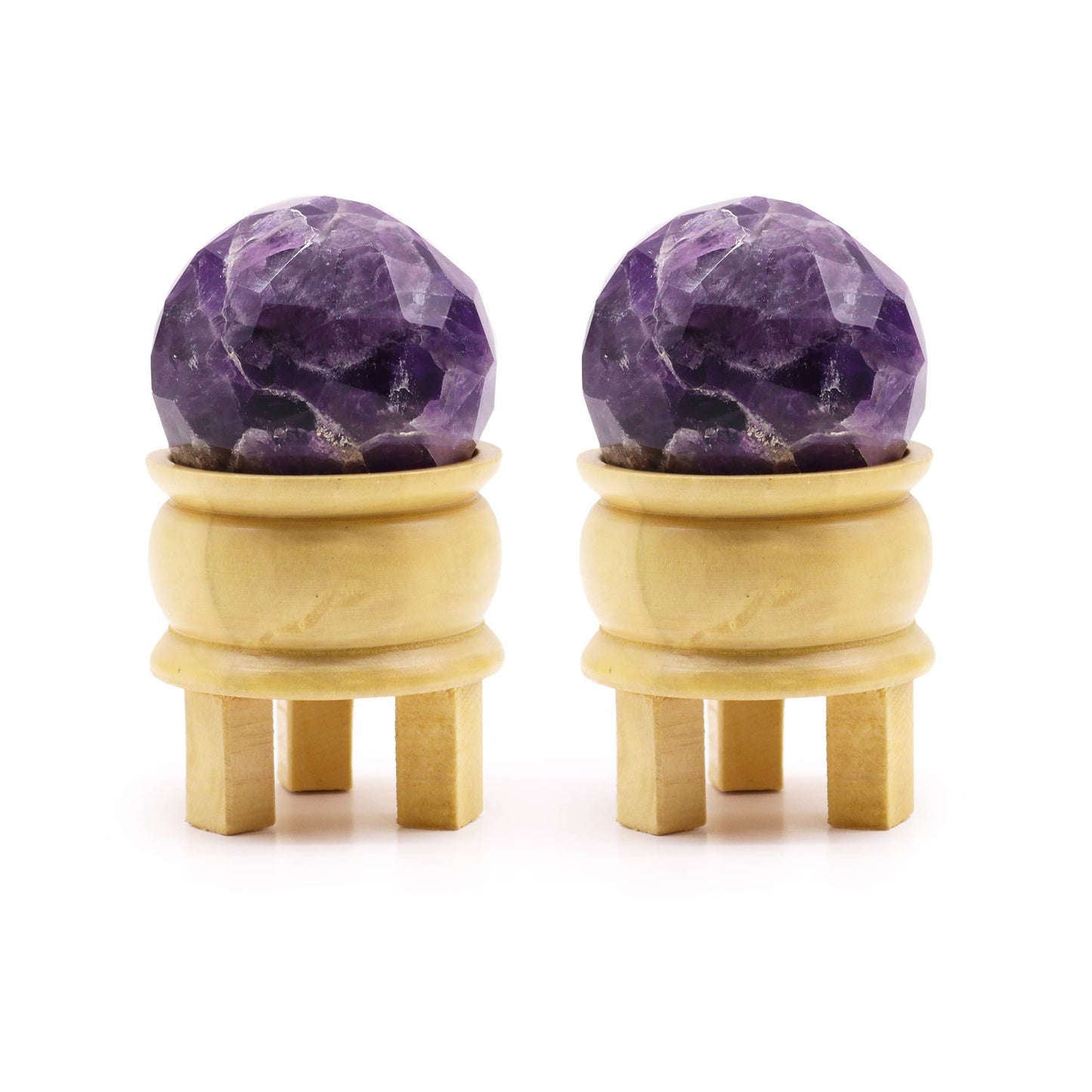 Gemstone Faceted Healing Ball & Stand - Amethyst – detail view