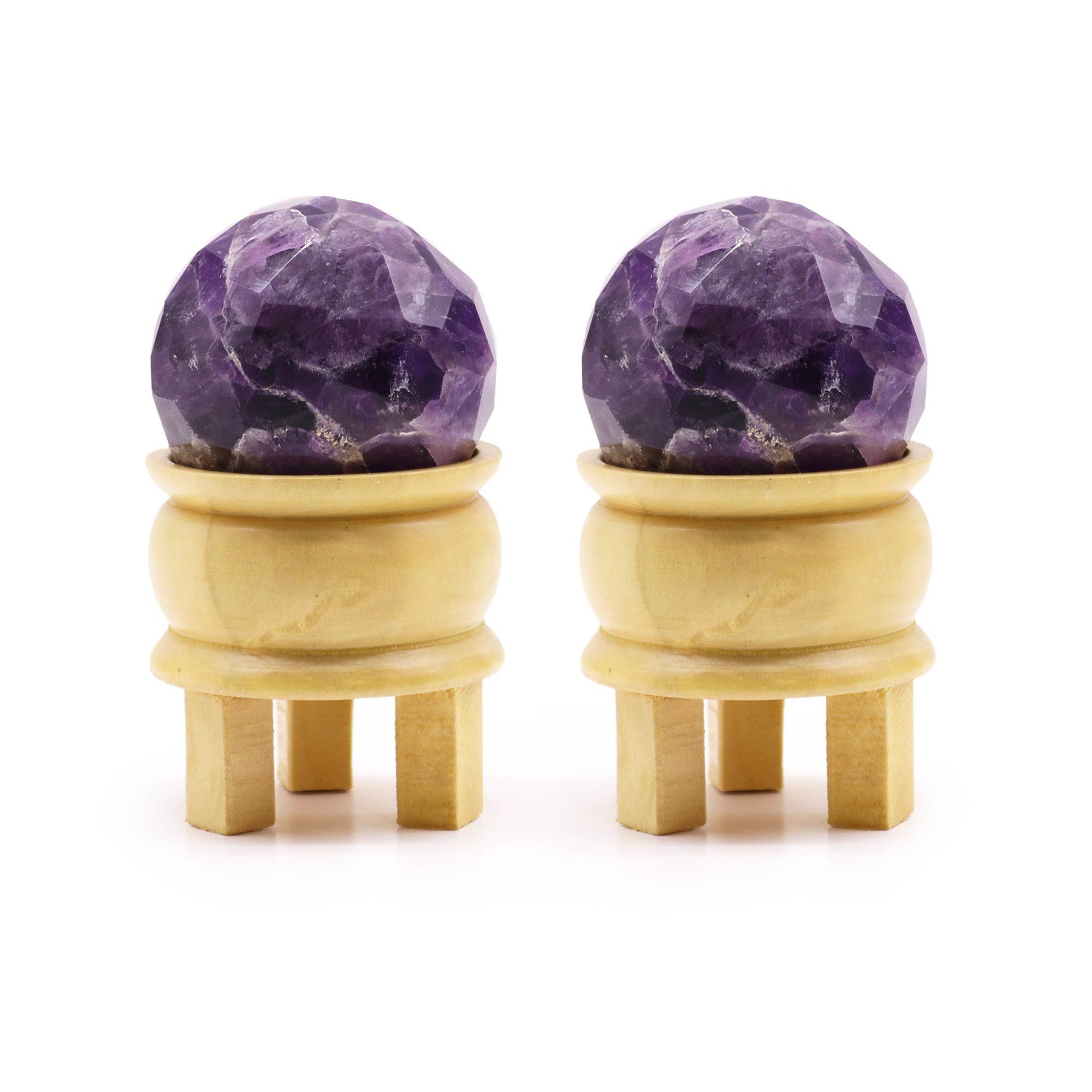 Gemstone Faceted Healing Ball & Stand - Amethyst – detail view