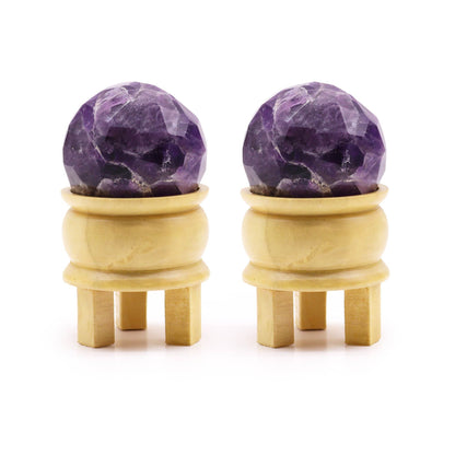 Gemstone Faceted Healing Ball & Stand - Amethyst – detail view
