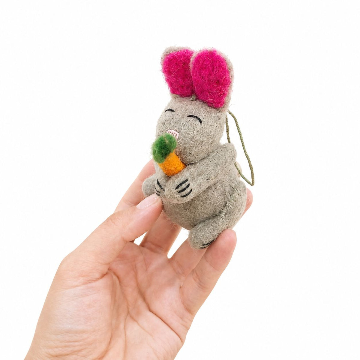 Felt Rabbit & Sheep Charms, Set of 8, Hanging Decorations & Bag Charms