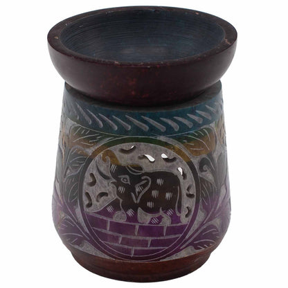 Elephant Soapstone Oil Burner, Five Colours, Large, 13 x 10cm