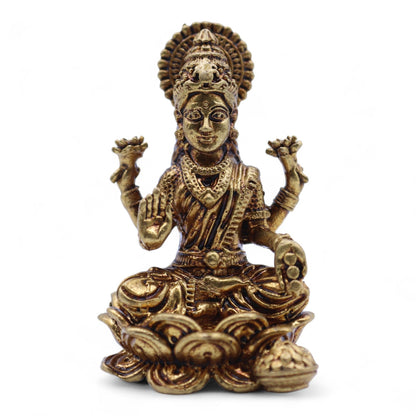 Lakshmi Brass Miniature Figure, Large, 5.5cm