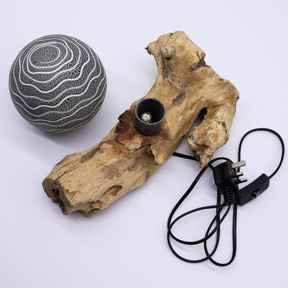 DriftGlow Lamp Grey Luna Shade – lifestyle shot