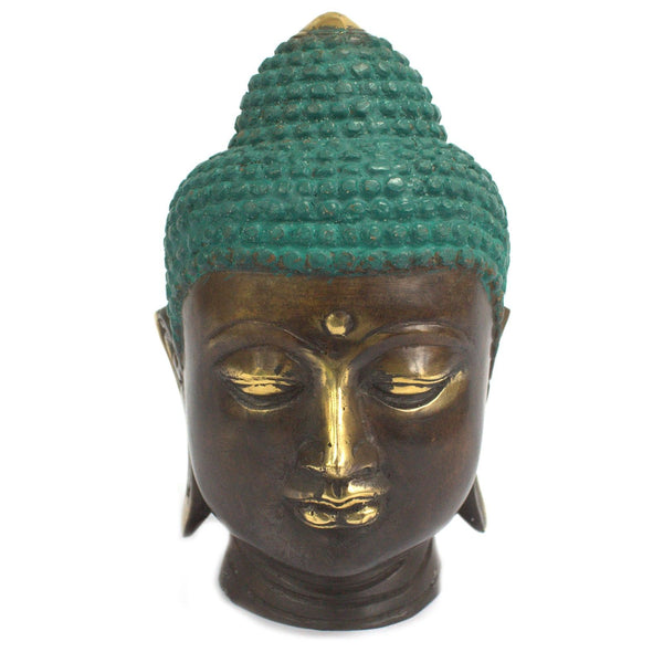 Large Classic Brass Buddha Head | Auro & Co