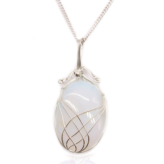 Swirl Wrapped Gemstone Necklace - Opalite | Auro & Co